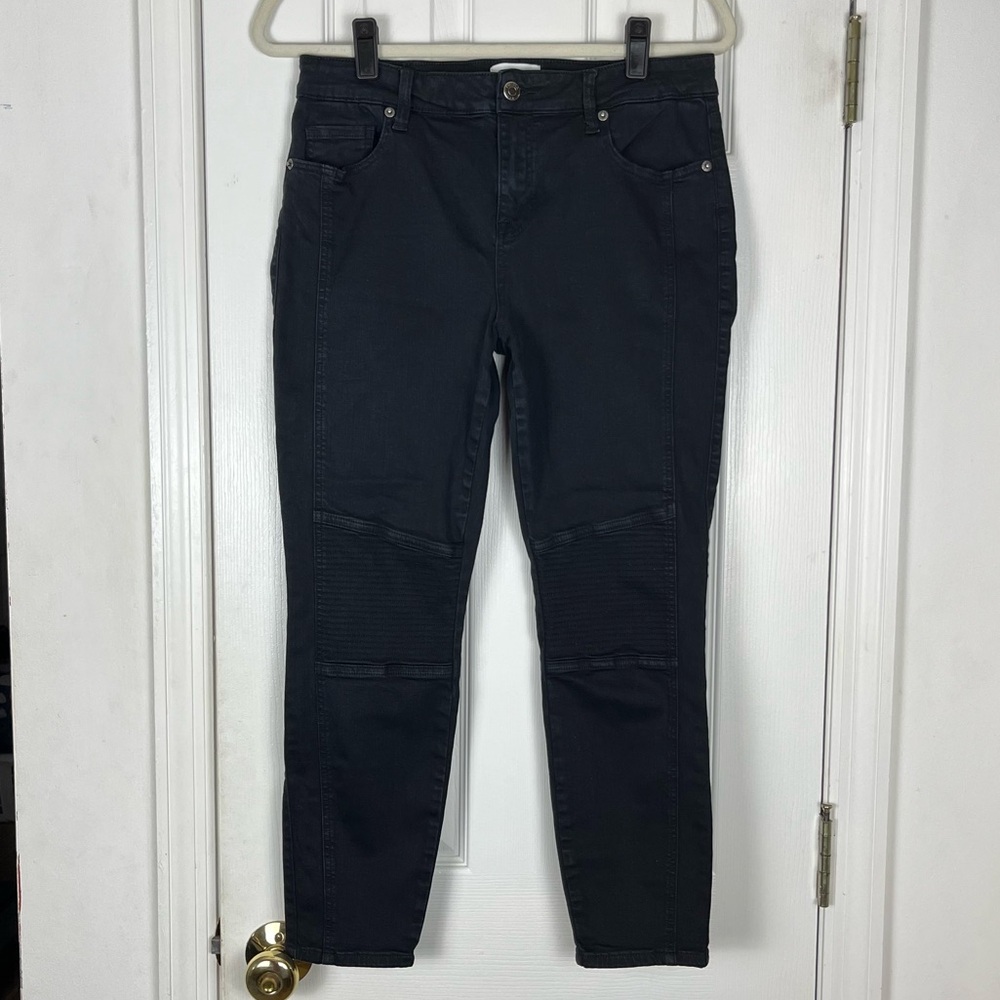 Pistola Black Moto Skinny Jeans Sz 30 Stretch